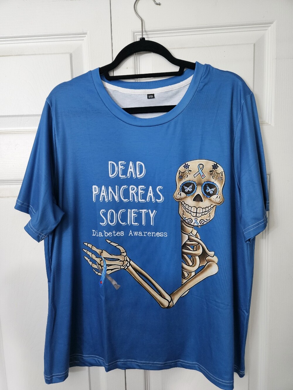 Dead Pancreas Society Diabetes Awareness Blue Graphic Tee